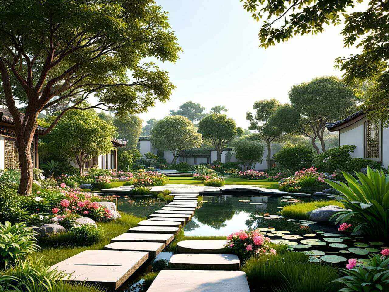 Garden Feng Shui Course - Courtyard landscape planning and plant arrangement